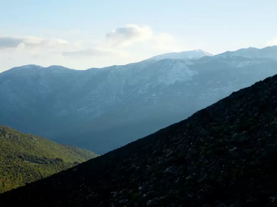 A breathtaking view of the mountains in Greece.