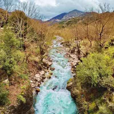 The Lousios River is seen from above.